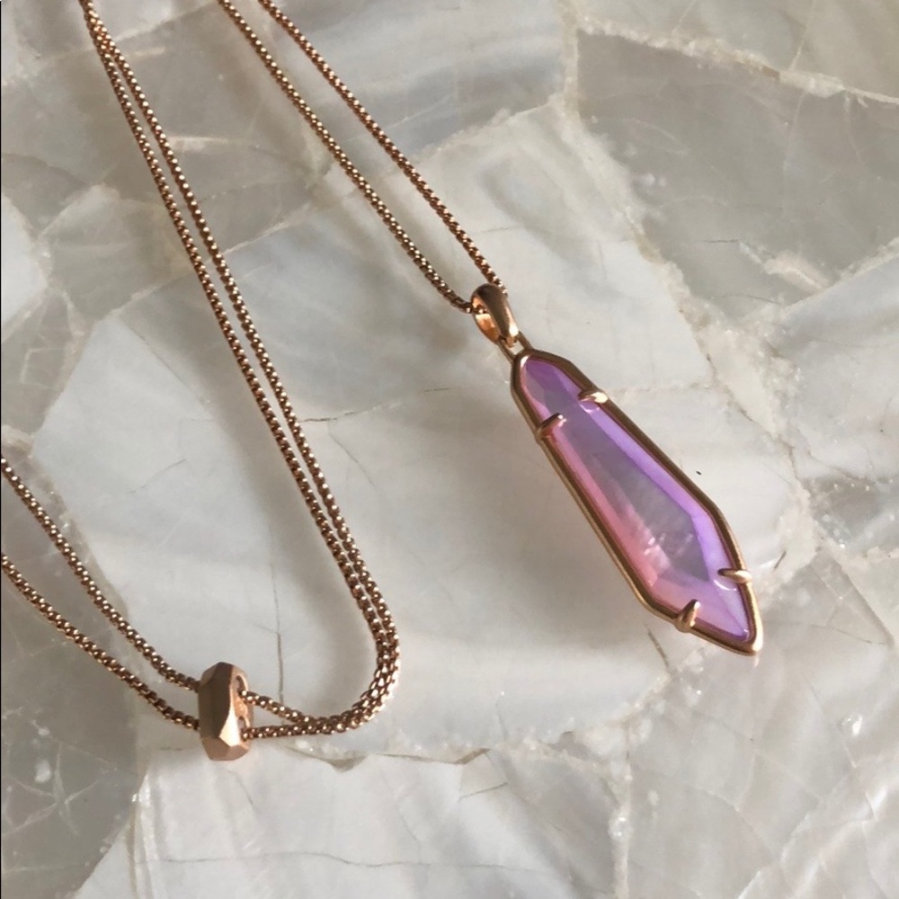 Kendra Scott Cassidy Necklace Rose Gold Lilac MOP